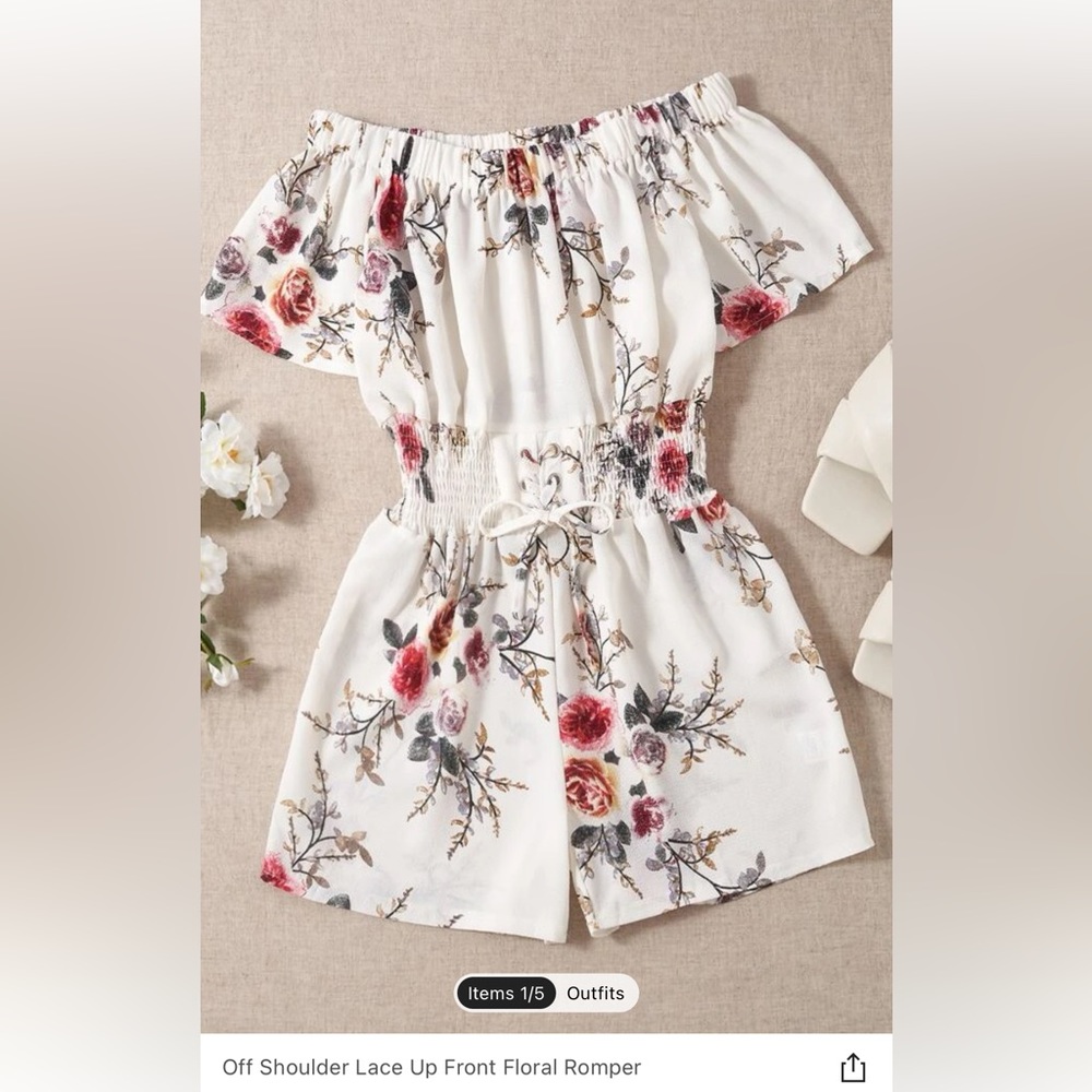White floral romper